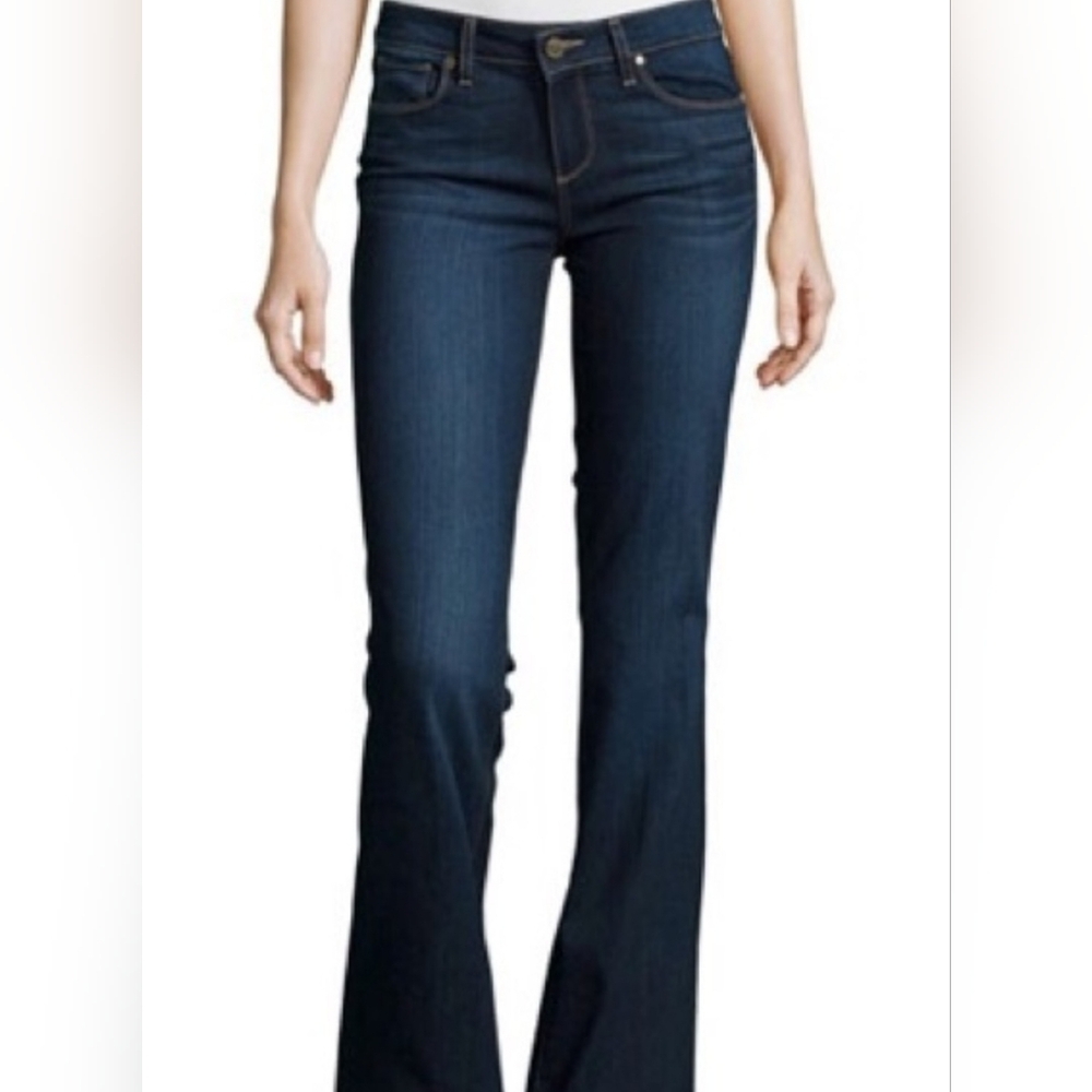 Paige Skyline Bootcut Womens Stretch Dark Wash Blue Denim Western Sz 30 Casual